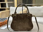 Okify Chloe Marcie Saddle Large Bag Dark Brown Suede 36x28x12cm - 6