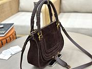 Okify Chloe Marcie Saddle Medium Bag Dark Burgundy Suede 30x23x10cm - 3