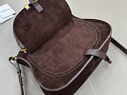 Okify Chloe Marcie Saddle Medium Bag Dark Burgundy Suede 30x23x10cm - 5