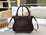 Okify Chloe Marcie Saddle Medium Bag Dark Burgundy Suede 30x23x10cm - 6