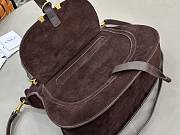 Okify Chloe Marcie Saddle Large Bag Dark Burgundy Suede 36x28x12cm - 6