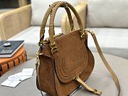 Okify Chloe Marcie Saddle Large Bag Brown Suede 36x28x12cm - 6