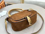 Okify Chloe Marcie Saddle Large Bag Brown Suede 36x28x12cm - 5