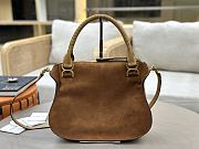 Okify Chloe Marcie Saddle Large Bag Brown Suede 36x28x12cm - 3