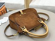 Okify Chloe Marcie Saddle Large Bag Brown Suede 36x28x12cm - 2