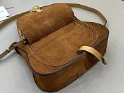 Okify Chloe Marcie Saddle Medium Bag Brown Suede 30x23x10cm - 4