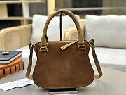 Okify Chloe Marcie Saddle Medium Bag Brown Suede 30x23x10cm - 2