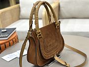 Okify Chloe Marcie Saddle Medium Bag Brown Suede 30x23x10cm - 3
