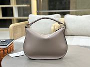 Okify Chloe Marcie Shoulder Bag Gray Soft Leather 37x25x9.5cm - 5