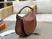 Okify Chloe Marcie Shoulder Bag Brown Caramel Soft Leather 37x25x9.5cm - 2