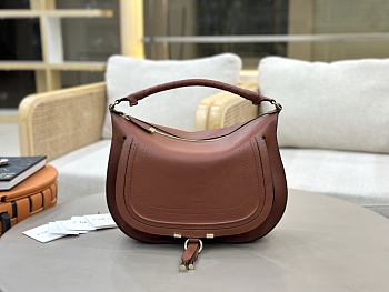 Okify Chloe Marcie Shoulder Bag Brown Caramel Soft Leather 37x25x9.5cm
