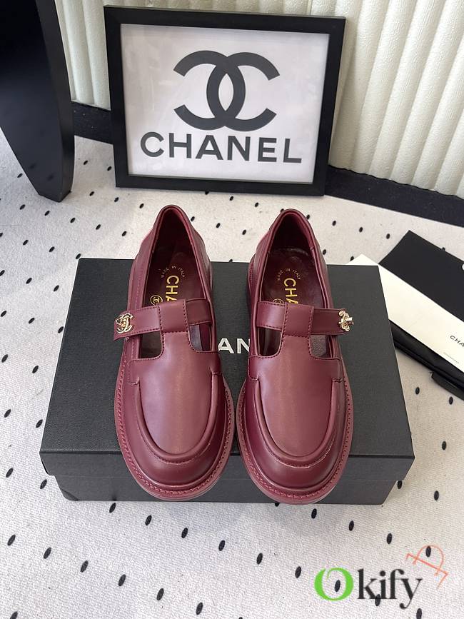 Okify CC Red Burgundy Women Loafers - 1