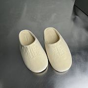 Okify Balenciaga Chateau Cream White Slippers - 2