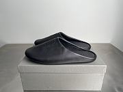 Okify Balenciaga Chateau Black Leather Slippers - 1