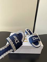 Okify Dior Dark Blue Mid-heel Sandals - 2