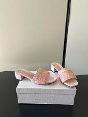 Okify Dior Pink Mid-heel Sandals - 6