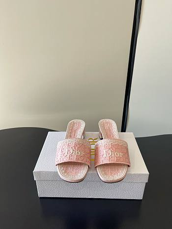 Okify Dior Pink Mid-heel Sandals