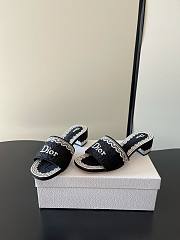 Okify Dior Black Mid-heel Sandals - 3