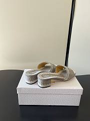 Okify Dior Gray Mid-heel Sandals - 6