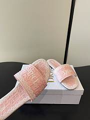 Okify Dior Pink Lace Embroidery Slides - 5