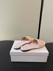 Okify Dior Pink Lace Embroidery Slides - 6