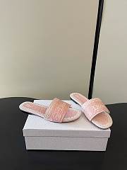 Okify Dior Pink Lace Embroidery Slides - 3
