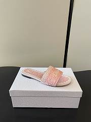 Okify Dior Pink Lace Embroidery Slides - 2