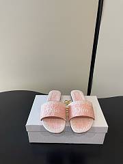 Okify Dior Pink Lace Embroidery Slides - 1