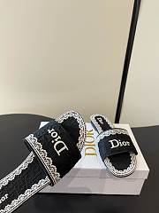 Okify Dior Black Lace Embroidery Slides - 5