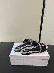 Okify Dior Black Lace Embroidery Slides - 3