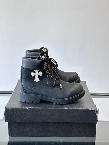 Okify Chrome Hearts x Timberland Black Men Boots 