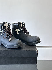 Okify Chrome Hearts x Timberland Black Men Boots  - 4