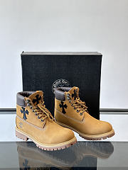 Okify Chrome Hearts x Timberland Brown Men Boots  - 5