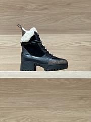 Okify Louis Vuitton Black Wool Women Boots - 2