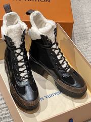 Okify Louis Vuitton Black Wool Women Boots - 3