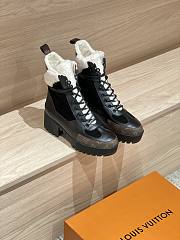 Okify Louis Vuitton Black Wool Women Boots - 1