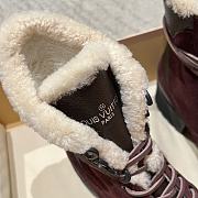 Okify Louis Vuitton Burgundy Wool Women Boots - 2