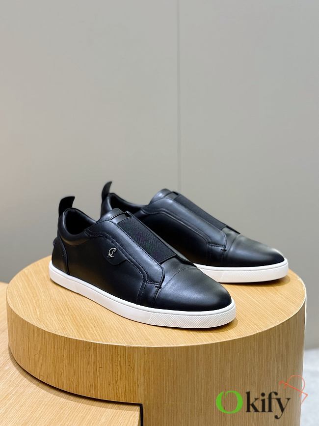 Okify Christian Louboutin Black Low Top Men Sneakers - 1