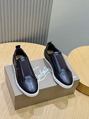 Okify Christian Louboutin Dark Brown Low Top Men Sneakers - 5