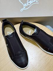 Okify Christian Louboutin Dark Brown Low Top Men Sneakers - 4