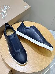 Okify Christian Louboutin Dark Blue Low Top Men Sneakers - 4