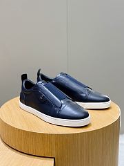 Okify Christian Louboutin Dark Blue Low Top Men Sneakers - 1