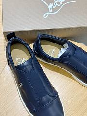 Okify Christian Louboutin Dark Blue Low Top Men Sneakers - 3