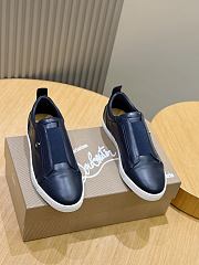Okify Christian Louboutin Dark Blue Low Top Men Sneakers - 2