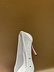 Okify Christian Louboutin White Mesh Crystal High Heels 10.5cm - 3