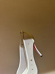 Okify Christian Louboutin Cream White Mesh Crystal High Heels 10.5cm - 6