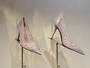 Okify Christian Louboutin Nude Mesh Crystal High Heels 10.5cm - 3
