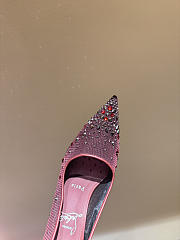 Okify Christian Louboutin Red Burgundy Mesh Crystal High Heels 10.5cm - 3