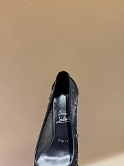 Okify Christian Louboutin Black Mesh Crystal High Heels 10.5cm - 6