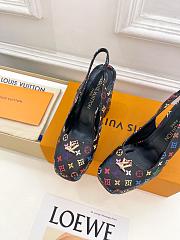 Okify Louis Vuitton Black Platform High Heels Colorful Monogram - 6
